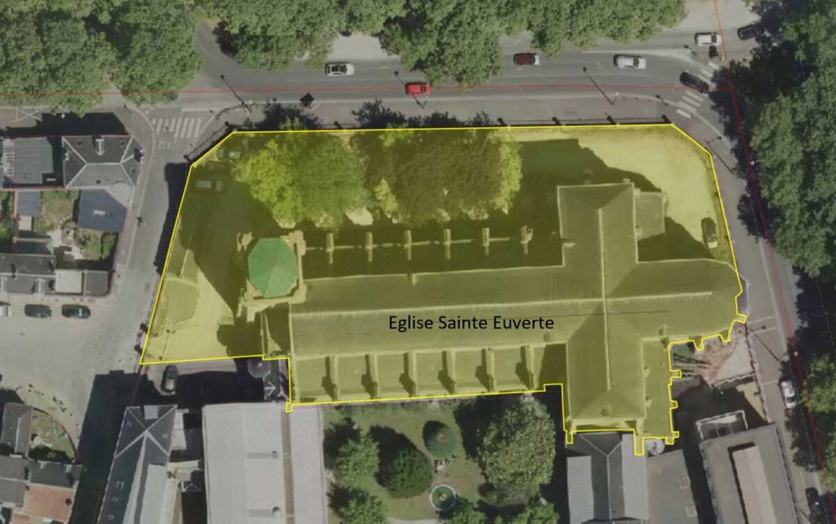 Emprise foncière de l’église Saint-Euverte
