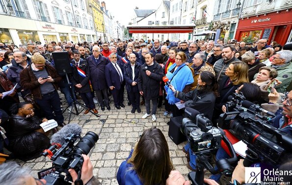 Marche silencieuse organisée suite à l’agression d’Arié Engelberg, Rabbin d’Orléans, le mardi 25 mars 2025.