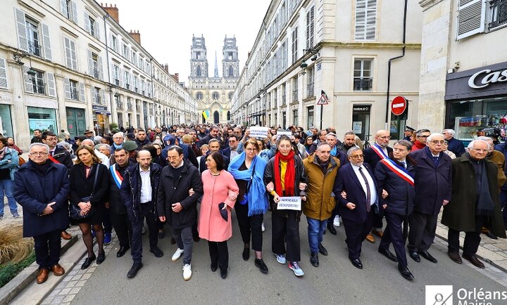 Marche silencieuse organisée suite à l’agression d’Arié Engelberg, Rabbin d’Orléans, le mardi 25 mars 2025.