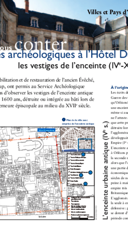 Laissez-vous conter les fouilles archéologiques à l’Hôtel Dupanloup les vestiges de l’enceinte (IVe-XVIe siècles)