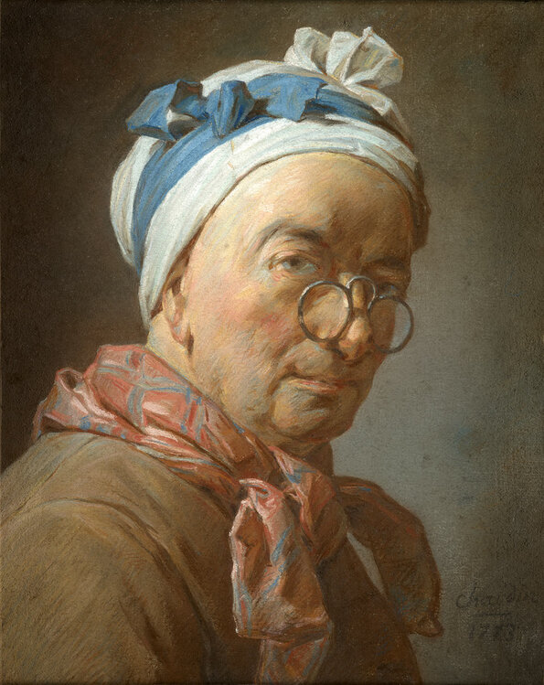Jean Siméon Chardin (1699-1779), Autoportrait aux bésicles, 1773