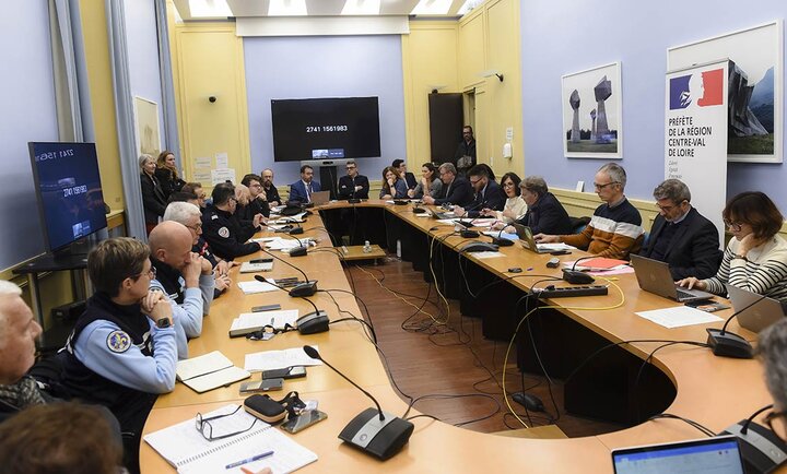 Conférence de presse "exercice inondation" à la préfecture du Loiret